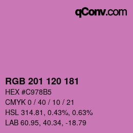 カラーコード: RGB 201 120 181 | qconv.com
