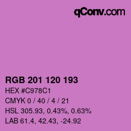 Color code: RGB 201 120 193 | qconv.com