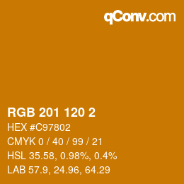 カラーコード: RGB 201 120 2 | qconv.com