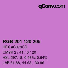 カラーコード: RGB 201 120 205 | qconv.com