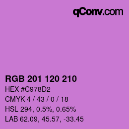 カラーコード: RGB 201 120 210 | qconv.com