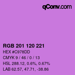 Color code: RGB 201 120 221 | qconv.com