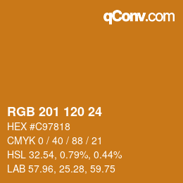 颜色代码: RGB 201 120 24 | qconv.com