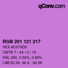 Color code: RGB 201 121 217 | qconv.com