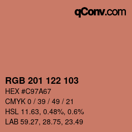 Color code: RGB 201 122 103 | qconv.com