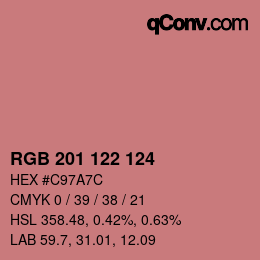Color code: RGB 201 122 124 | qconv.com