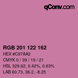 カラーコード: RGB 201 122 162 | qconv.com
