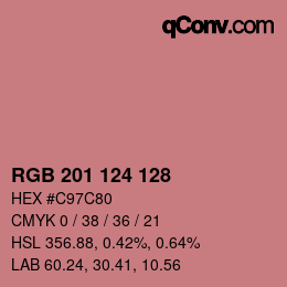 Color code: RGB 201 124 128 | qconv.com
