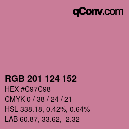 Color code: RGB 201 124 152 | qconv.com