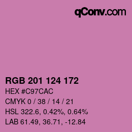 Color code: RGB 201 124 172 | qconv.com