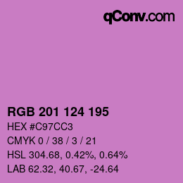 Color code: RGB 201 124 195 | qconv.com