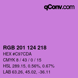 Color code: RGB 201 124 218 | qconv.com
