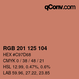 Color code: RGB 201 125 104 | qconv.com