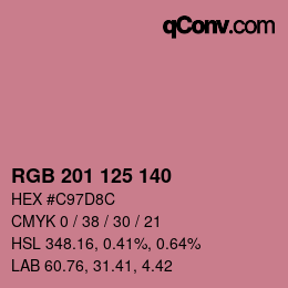 Color code: RGB 201 125 140 | qconv.com