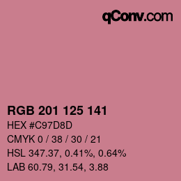 カラーコード: RGB 201 125 141 | qconv.com