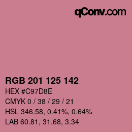 Color code: RGB 201 125 142 | qconv.com