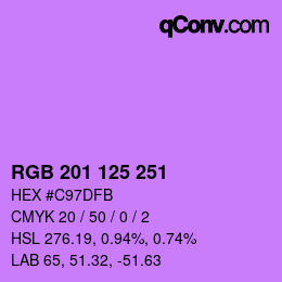 Color code: RGB 201 125 251 | qconv.com