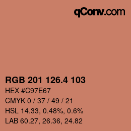 カラーコード: RGB 201 126.4 103 | qconv.com