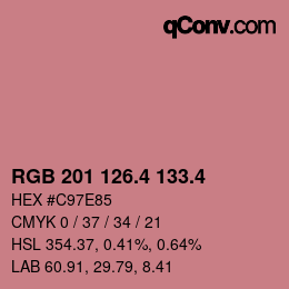 カラーコード: RGB 201 126.4 133.4 | qconv.com