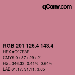 カラーコード: RGB 201 126.4 143.4 | qconv.com