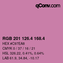 カラーコード: RGB 201 126.4 168.4 | qconv.com