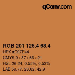 カラーコード: RGB 201 126.4 68.4 | qconv.com