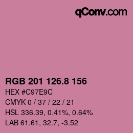 カラーコード: RGB 201 126.8 156 | qconv.com