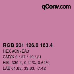 カラーコード: RGB 201 126.8 163.4 | qconv.com