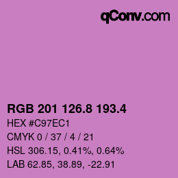 カラーコード: RGB 201 126.8 193.4 | qconv.com