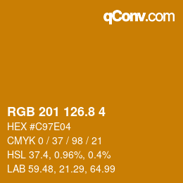 カラーコード: RGB 201 126.8 4 | qconv.com