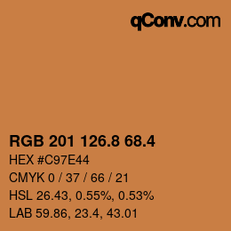 カラーコード: RGB 201 126.8 68.4 | qconv.com