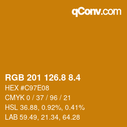 カラーコード: RGB 201 126.8 8.4 | qconv.com