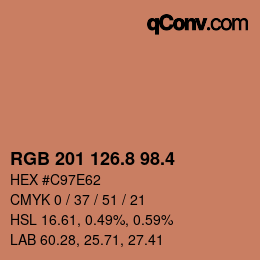 カラーコード: RGB 201 126.8 98.4 | qconv.com