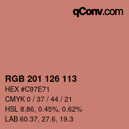 Color code: RGB 201 126 113 | qconv.com