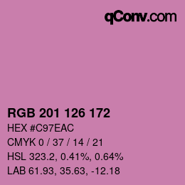 カラーコード: RGB 201 126 172 | qconv.com