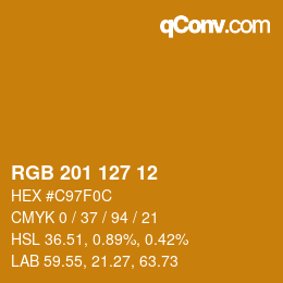 Farbcode: RGB 201 127 12 | qconv.com