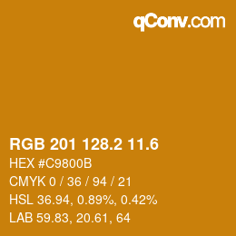 カラーコード: RGB 201 128.2 11.6 | qconv.com