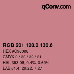 カラーコード: RGB 201 128.2 136.6 | qconv.com