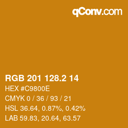 カラーコード: RGB 201 128.2 14 | qconv.com