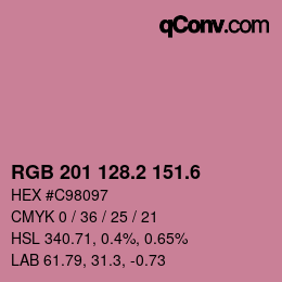 カラーコード: RGB 201 128.2 151.6 | qconv.com