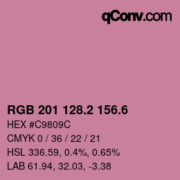 カラーコード: RGB 201 128.2 156.6 | qconv.com