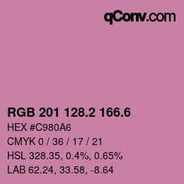 カラーコード: RGB 201 128.2 166.6 | qconv.com
