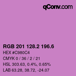 カラーコード: RGB 201 128.2 196.6 | qconv.com
