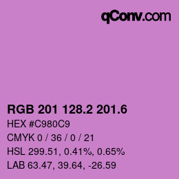 カラーコード: RGB 201 128.2 201.6 | qconv.com