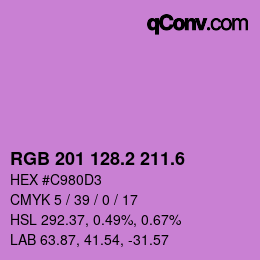 カラーコード: RGB 201 128.2 211.6 | qconv.com