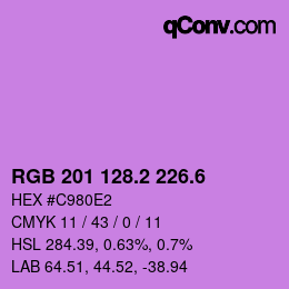 カラーコード: RGB 201 128.2 226.6 | qconv.com