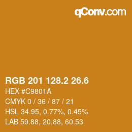 カラーコード: RGB 201 128.2 26.6 | qconv.com