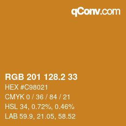 カラーコード: RGB 201 128.2 33 | qconv.com
