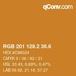 カラーコード: RGB 201 128.2 36.6 | qconv.com