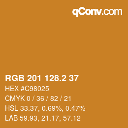カラーコード: RGB 201 128.2 37 | qconv.com